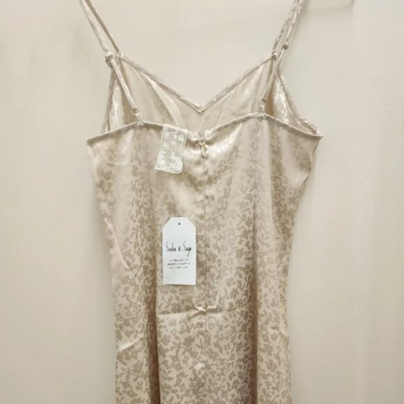 Sadie & Sage Satin Floral Cream Dress Size X Small - Picture 6 of 7